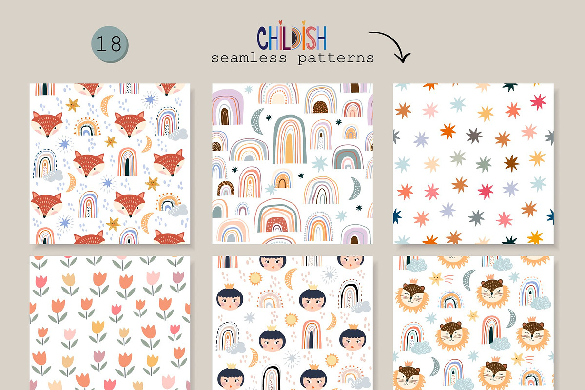 Children elements collection, a Background Graphic by Letto studio (Photo 6 of 7)