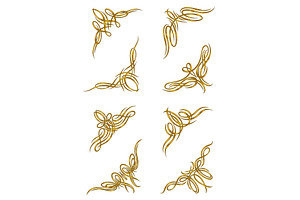 Set of vignette curl elements., a Decorative Illustration by incomible