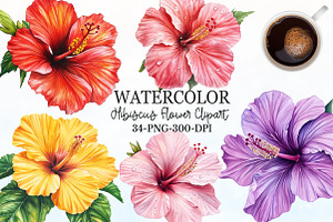 Hibiscus Flower Bloom Clipart, an Illustration by Rose Art