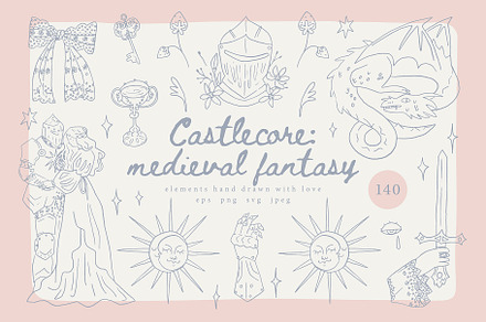 Castlecore: medieval fantasy, a Decorative Illustration by Cute vector