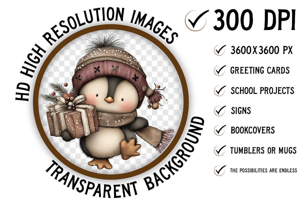 Cute Cartoon-Christmas Clipart Png, an Illustration by Craft Nest (Photo 2 of 11)