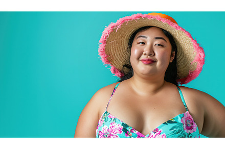 Plus size Asian model in floral, a Person Photo by Lermont51