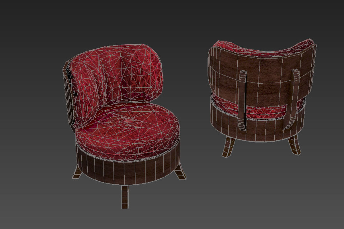 Chair - Art Deco, a Furniture 3D Model by Video Game Assets (Photo 2 of 2)