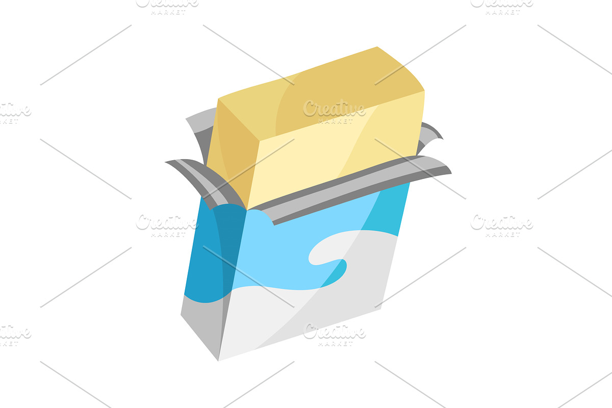 Butter block, wrapped bar piece, a Food Illustration by the8monkey