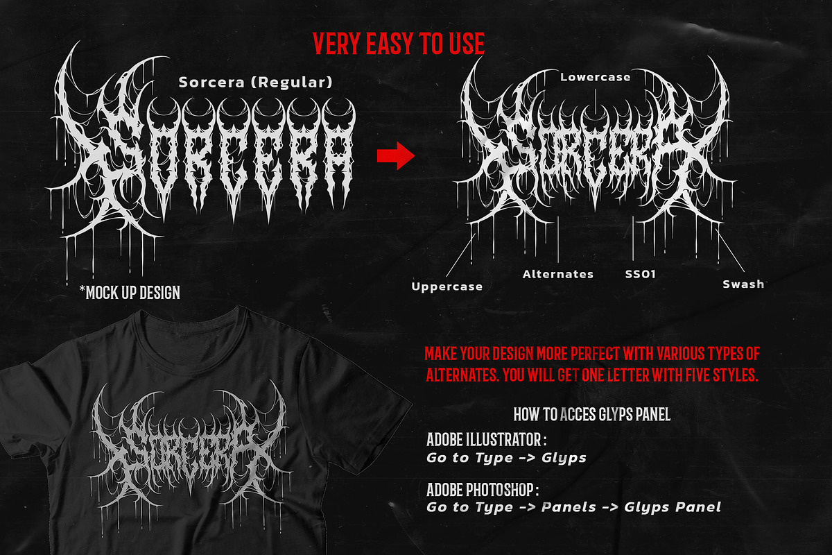 Sorcera Death Metal Font, a Blackletter Font by Fonday Studio (Photo 17 of 19)