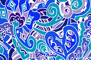 Shades of Blue Hand Drawn Pattern, a Decorative Illustration by Sharon Schwalbe (Thumbnail 2 of 2)