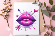 Watercolor Valentine Smooch Clipart, an Illustration by SinaCreation (Thumbnail 10 of 11)