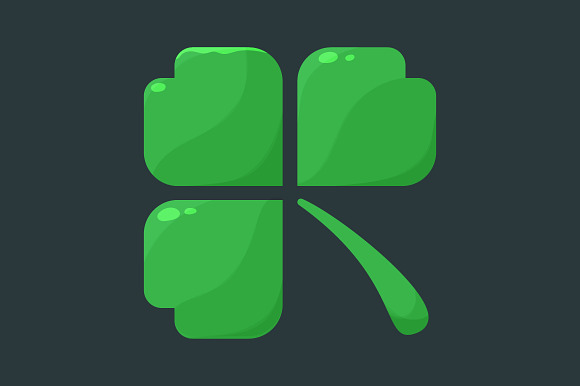 Shamrock Clover Over Dark Background