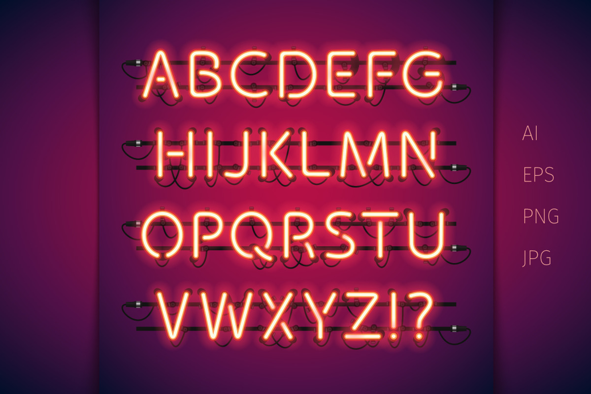 Red Glowing Neon Type, a Decorative Illustration by Voysla's Shop (Photo 2 of 5)