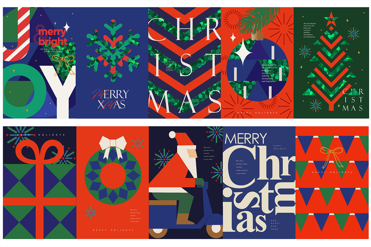 Christmas vector greeting cards, a Wallpaper Graphic by Ardea-studio (Photo 3 of 7)