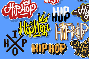 21 Hip Hop Letterings, Tags, Labels