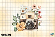 Watercolor Retro Flower Camera, an Illustration by Gemstone (Thumbnail 3 of 6)