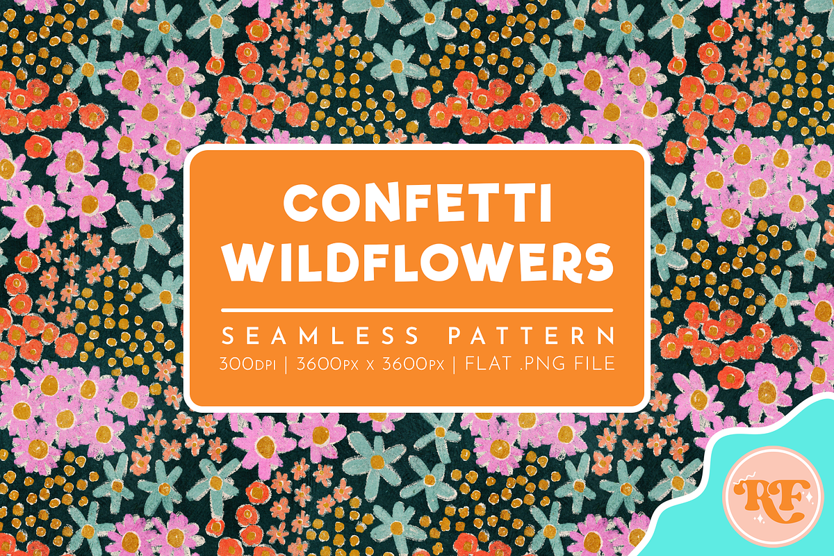 Confetti Wildflowers Ditsy Pattern, a Pattern Graphic by Rebecca Flaherty (Photo 1 of 3)