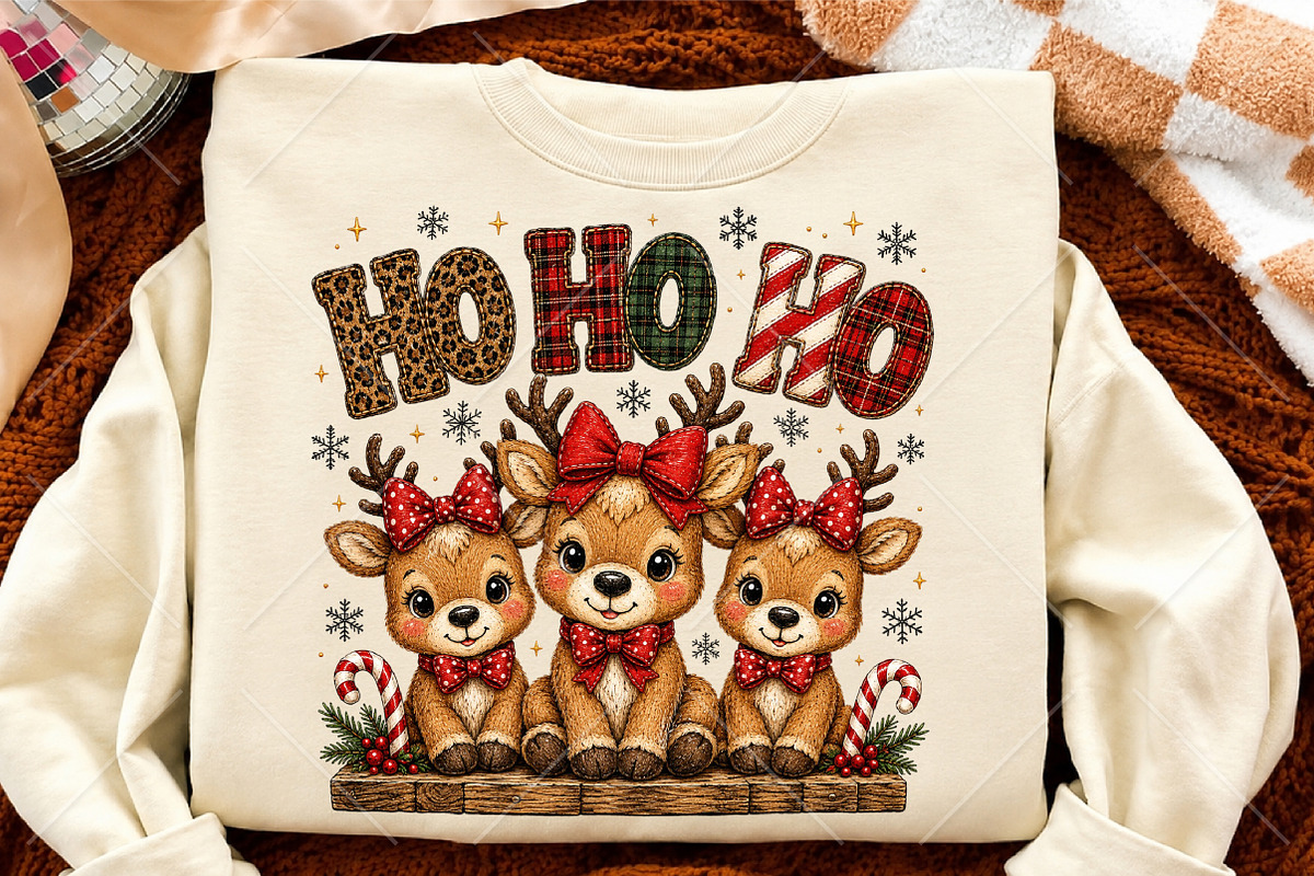 Ho Ho Ho Christmas Reindeer PNG, a Seasonal Illustration by Canvas Craft (Photo 4 of 6)