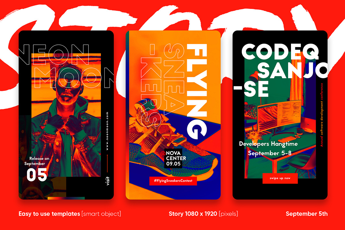Cyberpunk Social Media Pack +Stories, a Social Media Template by September 5th (Photo 2 of 14)