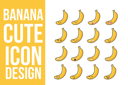 Banana Cute Icons Design