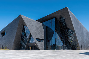 Modern Black Building Architectural, a Photo by Pixeness Studio