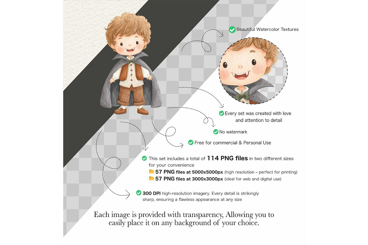 Watercolor Halloween Kids Clipart, an Illustration by CharmClipart (Photo 2 of 8)