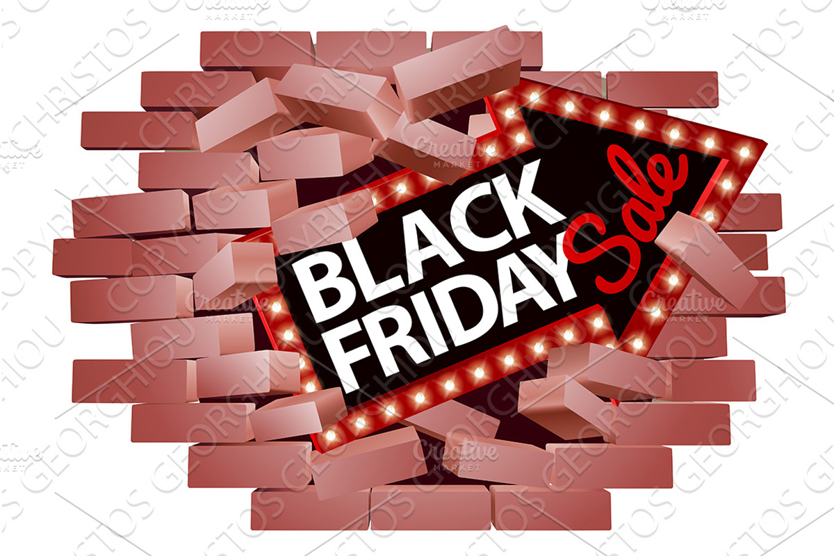 Black Friday Sale Sign Brick Wall, a Finance Illustration by Christos Georghiou