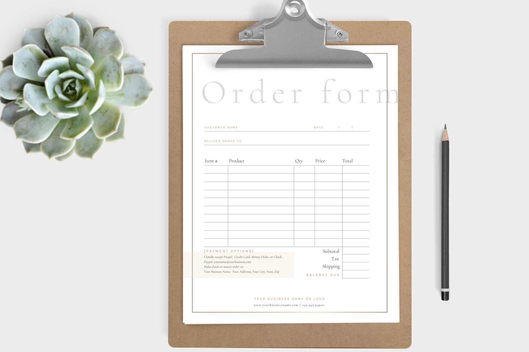 Order Form Template, a Stationery Template by By Stephanie Design
