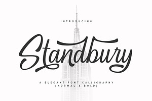 Standbury Script ( Normal, Bold), a Script Font by cooldesignlab