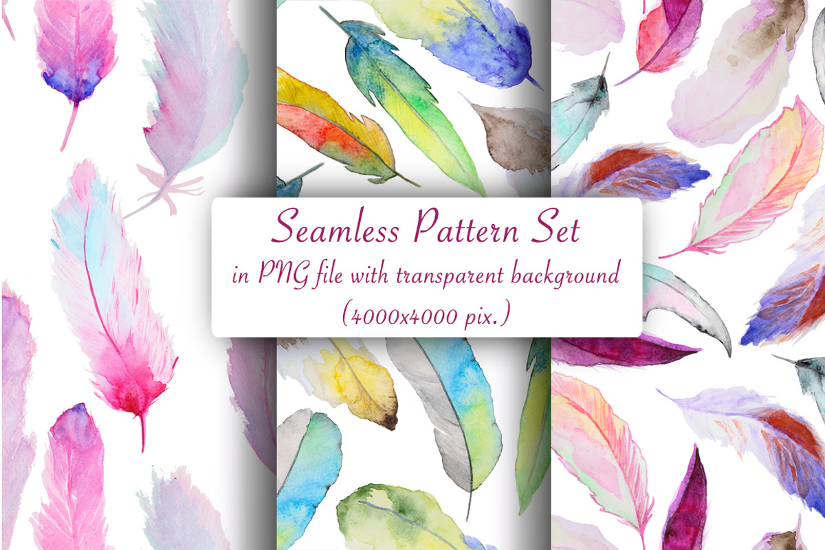 Watercolor feather set, an Illustration by IvanFet (Photo 4 of 4)