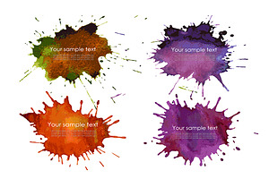 Set Of Splash Watercolour Banner