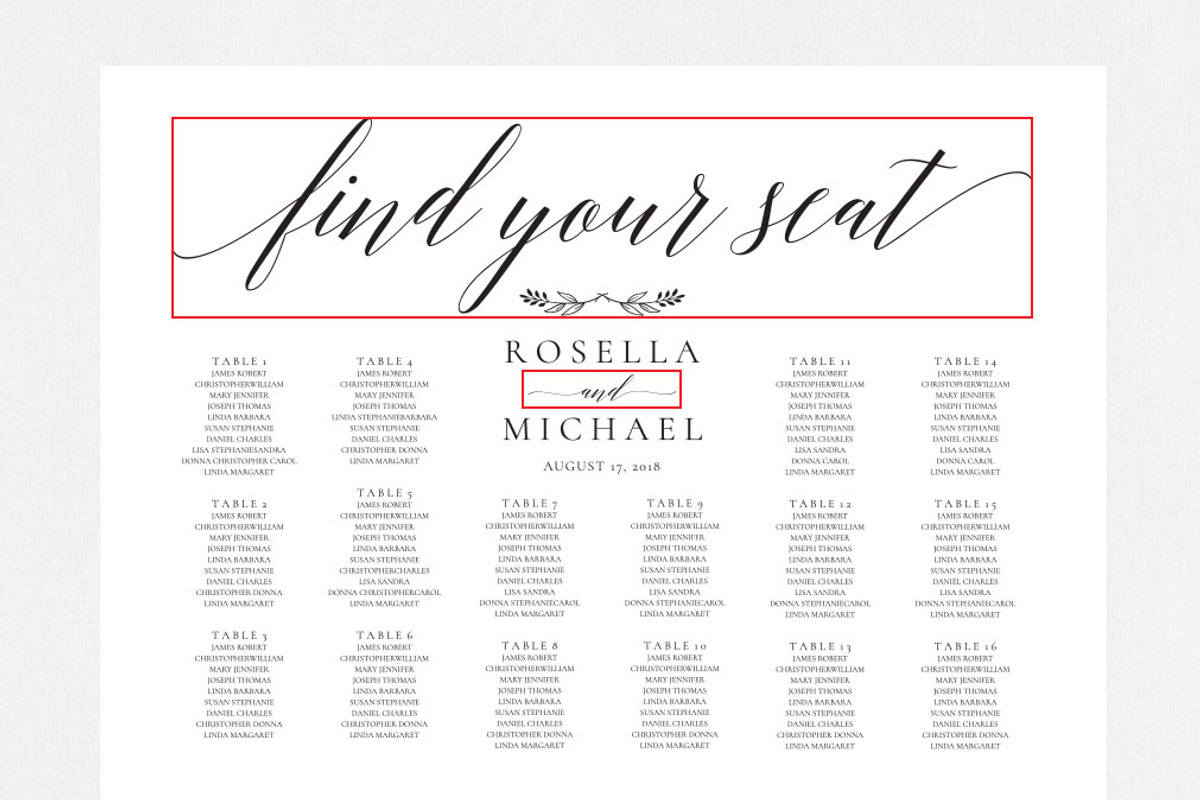 Wedding seating chart SHR168, an Invitation Template by Shafura_Wedding (Photo 5 of 5)