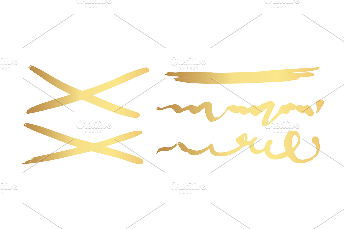 Gold Ink brush strokes. Golden Brush, an Illustration by Mila Di Art