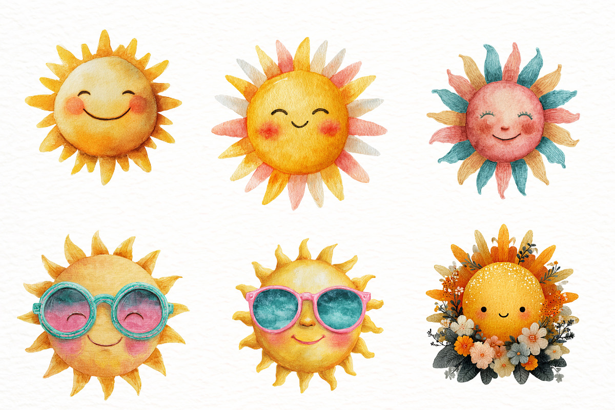 Spring Happy Sun Clipart, an Illustration by Designworld (Photo 3 of 5)