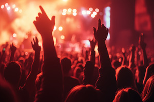People cheering during concert with, a Person Photo by MistyDay
