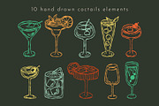 DOODLE COCTAILS: hand drawn clipart, a Food Illustration by Elliko shop (Thumbnail 3 of 6)