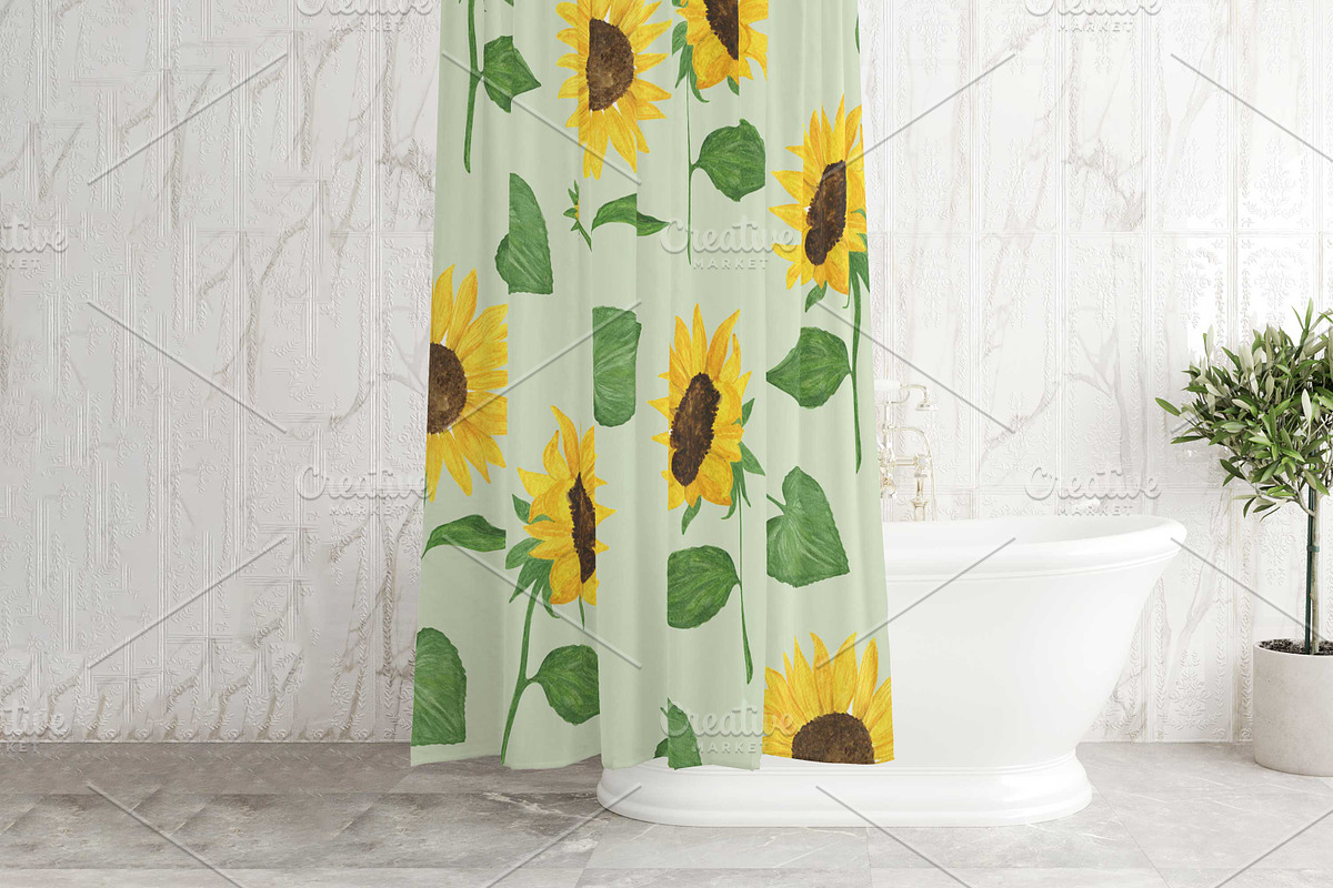 Sunflowers Watercolor Collection, an Illustration by Contes_de_fée (Photo 18 of 21)