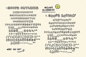 Goops Outlines! Handwritten! Font!