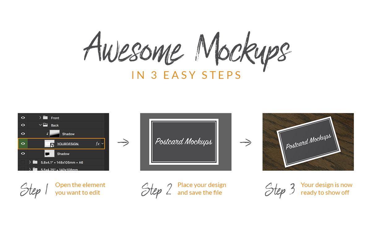 Postcard Mockup Bundle, a Print Template by Designs by Justin Lynch (Photo 2 of 9)