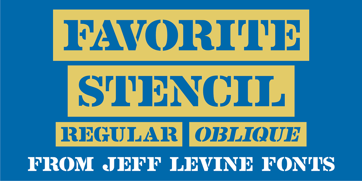 Favorite Stencil JNL, a Serif Font by Jeff Levine Fonts
