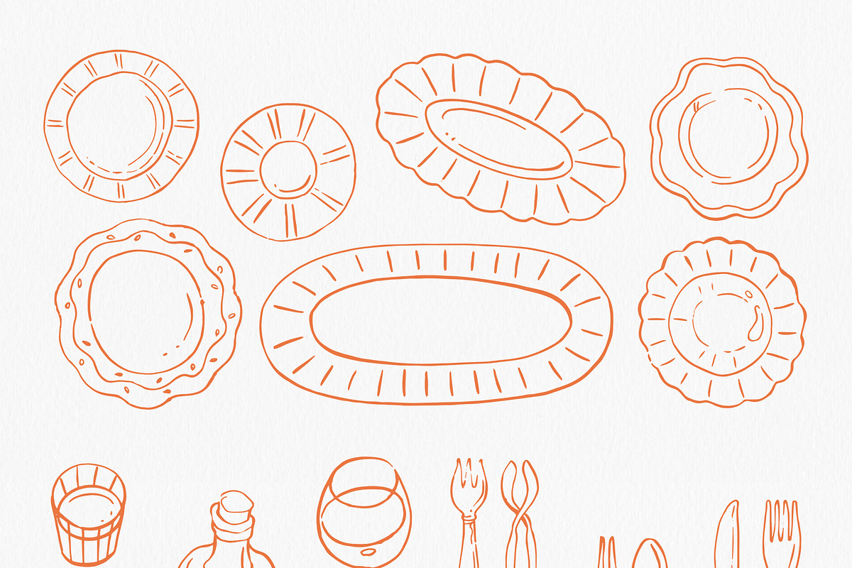 La Mer Mediterranean Seafood Graphic, a Food Illustration by Volha Studio (Photo 8 of 15)