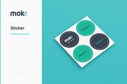 Sticker Mockup, a Merchandise Mockup by Mokr (Thumbnail 1 of 12)