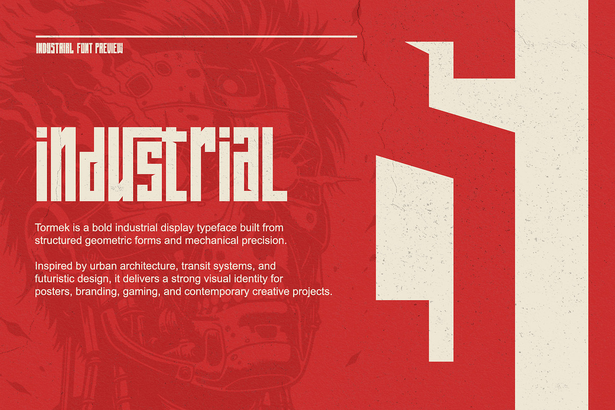 Tormek - Industrial Display Font, a Sans Serif Font by Letterara (Photo 2 of 14)