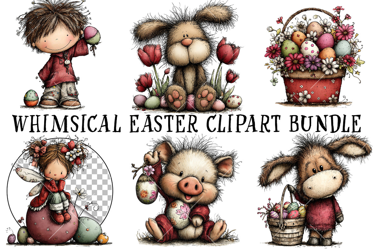 Whimsical Easter Clipart, an Illustration by OK Design (Photo 2 of 6)