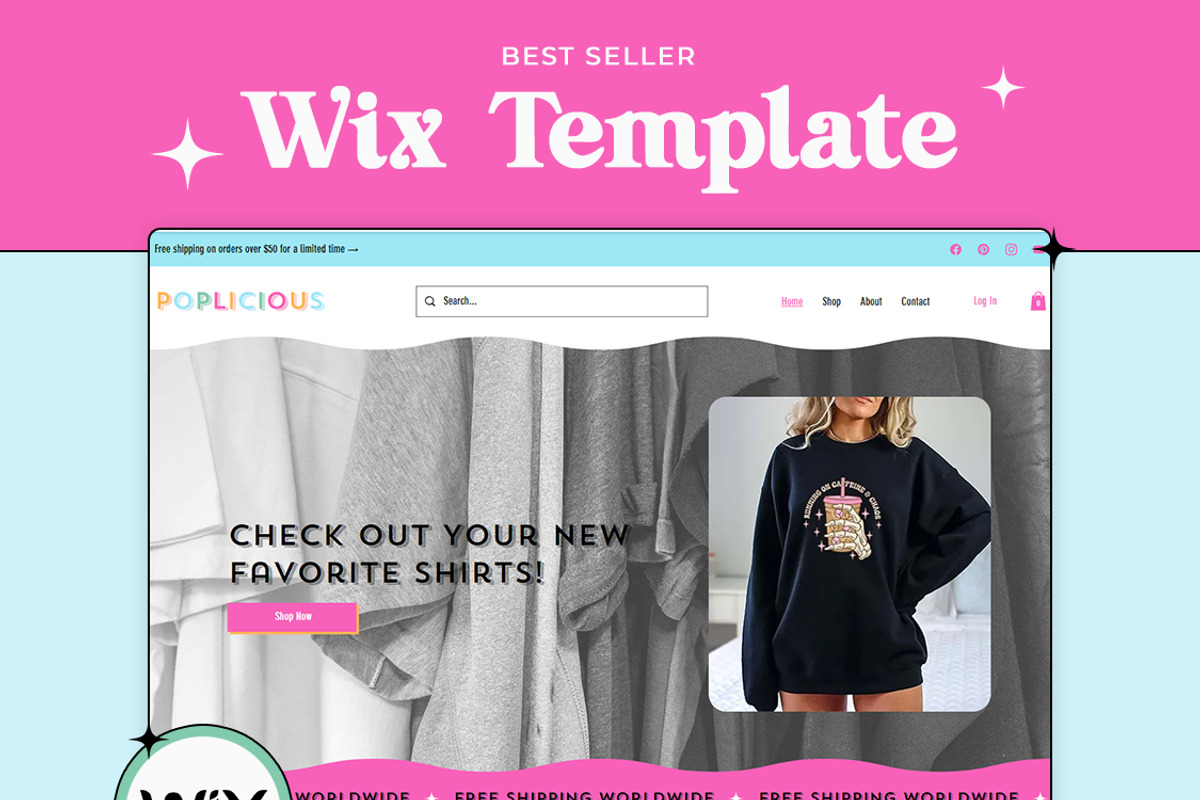 Poplicious Wix Template, a Wix Template by Girl Boss From Home (Photo 1 of 6)