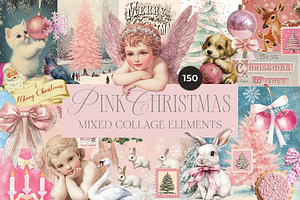 PINK CHRISTMAS COQUETTE COLLAGE