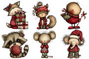 Whimsical Christmas Animal Clipart, an Illustration by Pixels.Craft (Thumbnail 6 of 6)