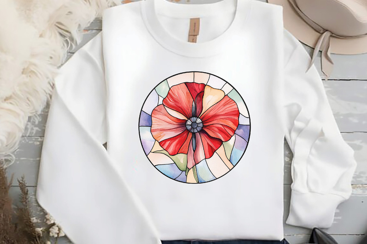 Poppy & Cross Faux Stained Glass, an Illustration by DreamCafeArt (Photo 5 of 9)