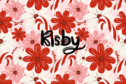 Christmas Candy Cane Floral Pattern, a Pattern Graphic by KisbyArt (Thumbnail 1 of 3)