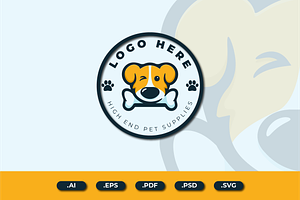 cute dog mascot logo