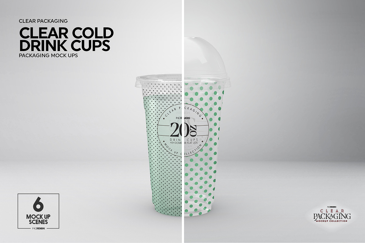 Clear Cold Drink Cups Mockup, a Cups & Container Mockup by INCDesign (Photo 16 of 20)