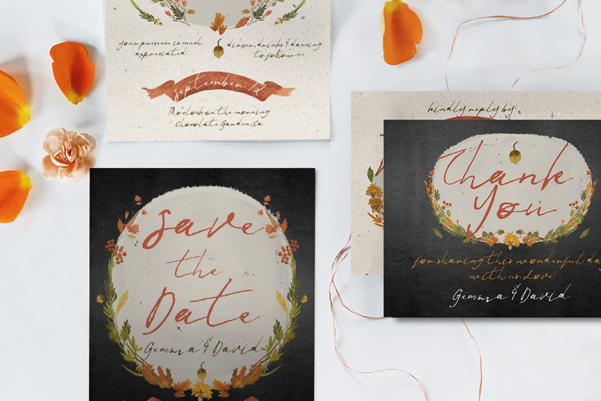 Autumn Floral Wedding Suite, an Invitation Template by BlueRobinDesignShop (Photo 8 of 12)