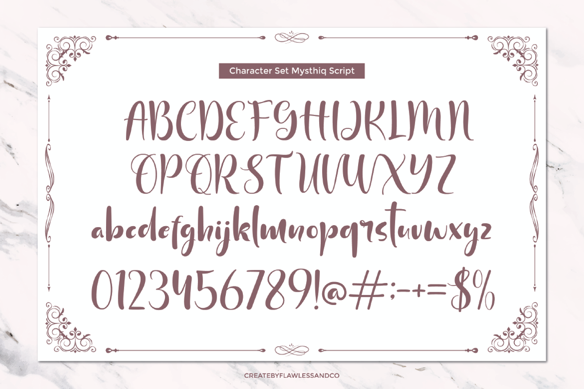 Mysthiq - Modern Script Font, a Script Font by Flawless And Co (Photo 8 of 10)