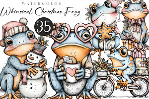 Coquette Christmas Frog, an Illustration by CreationArt